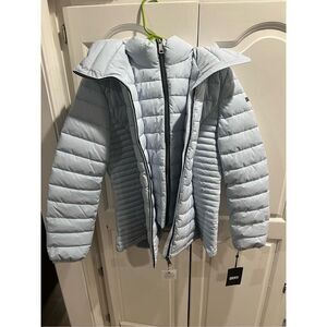 DKNY Women’s PACKABLE PUFFER JACKET BABY BLUE Large